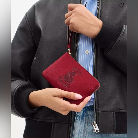 COACH NWT New Year Corner Zip Wristlet With Snake Graphic Lunar New Year - Picture 13 of 16